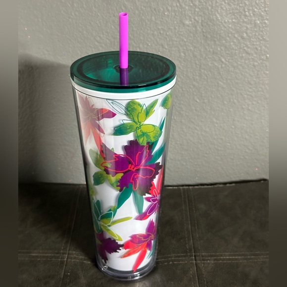 Starbucks Venti Purple Flowers with purple straw - Picture 2 of 4